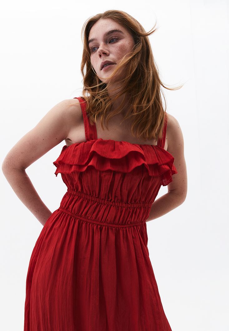 Pre-Order - Long Dress with Ruffle Details