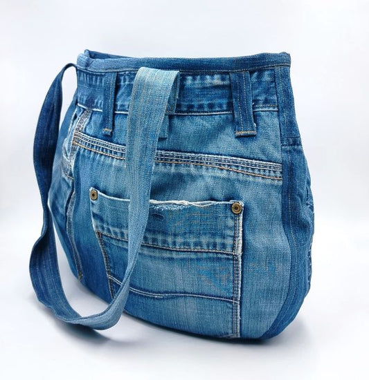 Denim Bag a unique Round Shape with Reversible Option