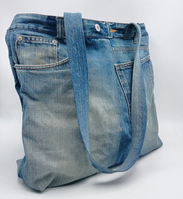 Denim Bag Vintage Color with Reversible Option