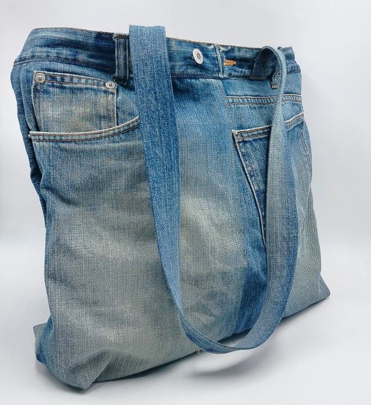 Denim Bag Vintage Color with Reversible Option