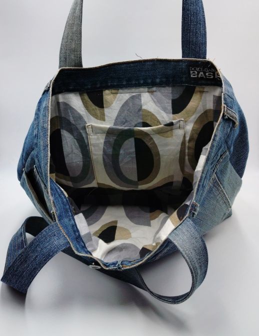Denim Bag Vintage Color with Reversible Option