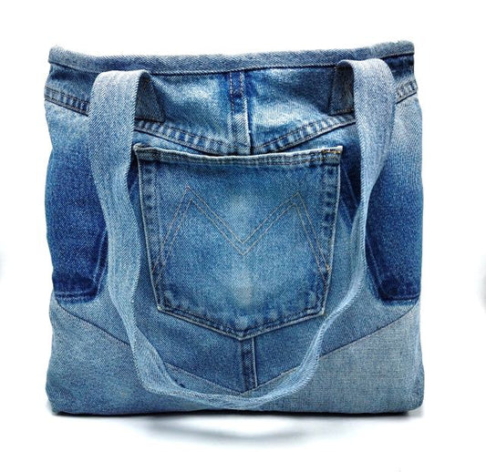 Reversible Denim Tote Bag Unique Design