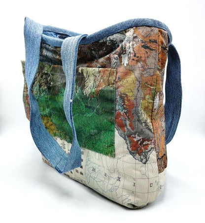 Reversible Denim Tote Bag Unique Design