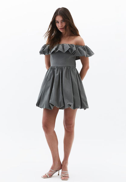Pre-Order - Off Shoulder Mini Balloon Dress