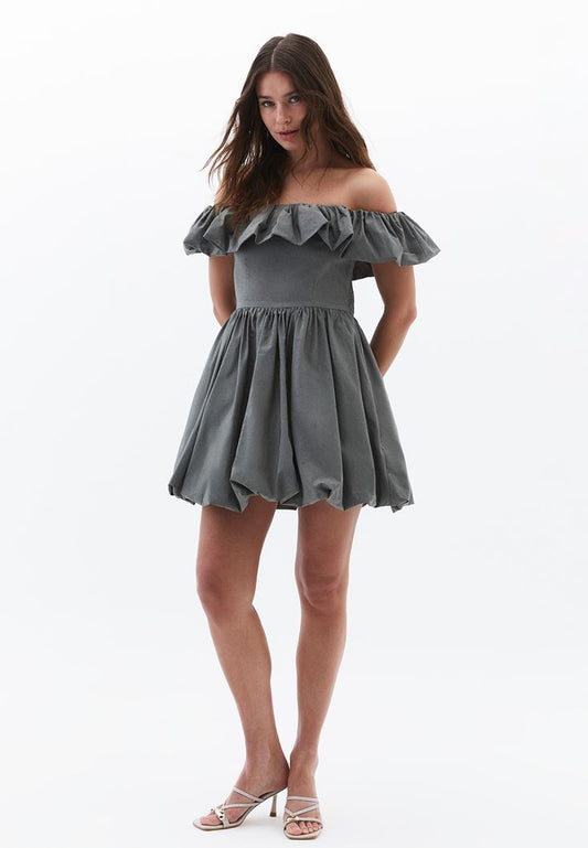 Pre-Order - Off Shoulder Mini Balloon Dress