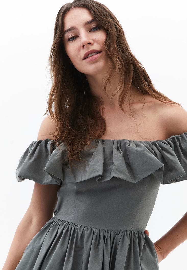 Pre-Order - Off Shoulder Mini Balloon Dress