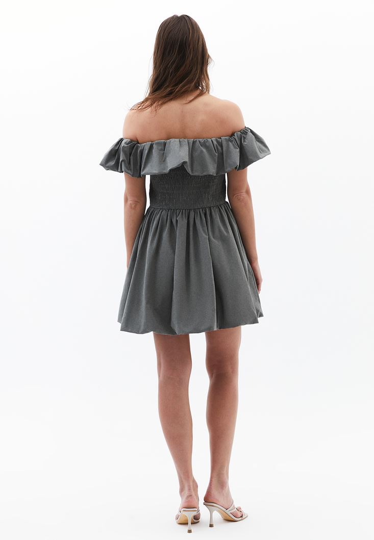 Pre-Order - Off Shoulder Mini Balloon Dress