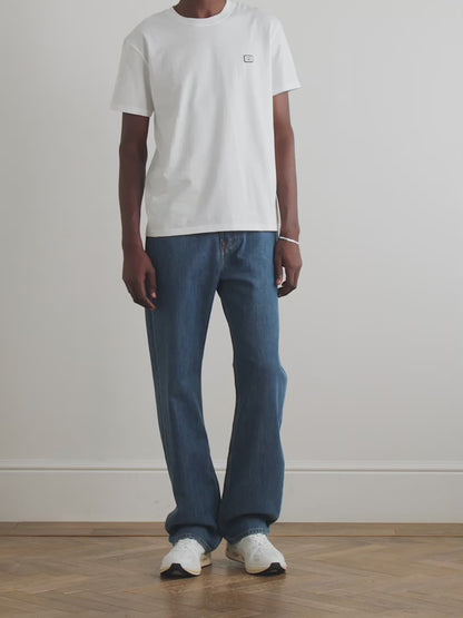 Logo Embroidery Cotton T-Shirt White