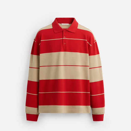 Striped Piqué Polo Shirt