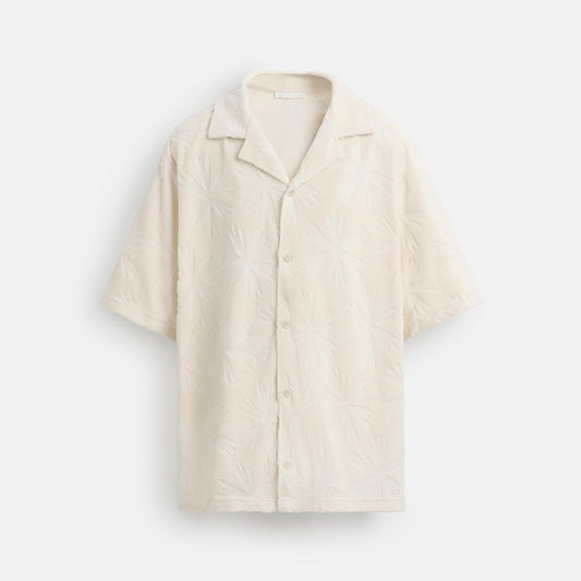 Terry Jacquard Shirt - Ecru